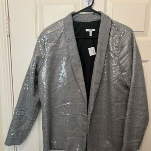 Sequin Embellished Gray Jacket